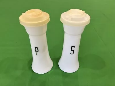 Vintage Tupperware 718-11 & 718-12 Salt Pepper Shakers Hourglass 6  White • $24.99