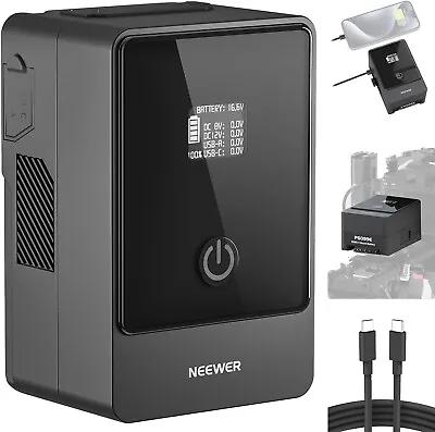 NEEWER V Mount Battery PS099E With Type C Cable 6800mAh 99Wh 14.5V Mini V Lock • $299.99