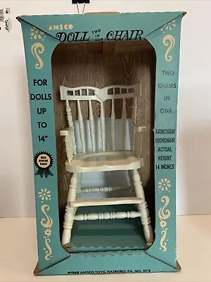 1968 Amsco Doll Two-in-One Chair Armchair Highchair 14 Inches New In Box Vintage • $149.99