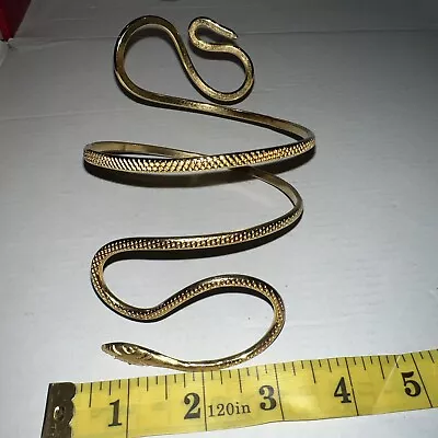 Vintage Gold Tone Snake Arm Cuff Bracelet • $49.75