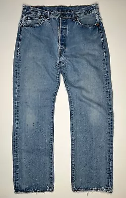 Vintage Levi’s Levis 501 Button Fly Distressed Denim Jeans 33 X 30* • $28