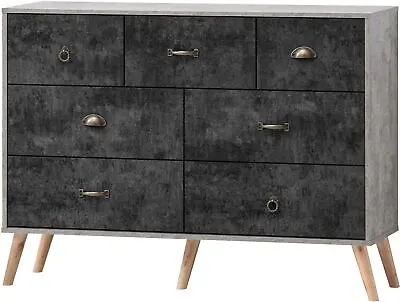 £196.94 • Buy Sven Merchant Chest Of Drawers - Concrete Effect/charcoal - UK Seller - New