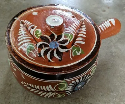 Mexican Handled Bean Pot With Lid Mexico Approx 7 X 10 X 5 In Souvenir Travel • $25.07