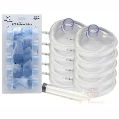 10-Pack Adjustable ADULT CPR Training Masks W Valves Seals Better On Manikins • $34.95