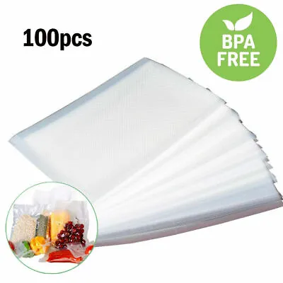 100 Quart 8 X12 Vacuum Sealer Bags Honeycomb Embossed  Thicker Food Storage Bag  • $16