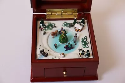 Mr Christmas Light Sound Motion Wooden Music Trinket Box With Drawer • $17.99