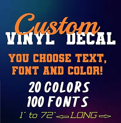 Custom Vinyl Lettering Decal Personalized Sticker Window Text Name Car Wall Door • $1.79