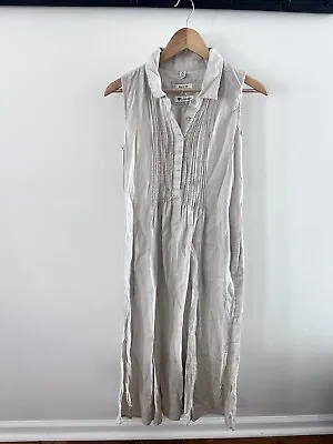 Malvin Dress Women’s Size M I Love Linen Sleeveless Midi Adult Casual Beige • $20