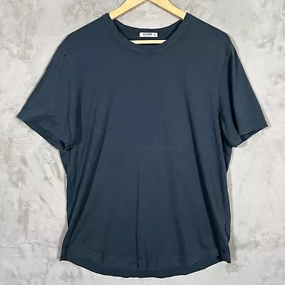 Buck Mason T Shirt Mens XL Short Sleeve Blue Curved Hem • $11