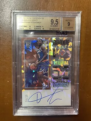 2017-18 Contenders Frank Ntilikina Cracked Ice Rookie Auto /25 BGS GEM MINT 9.5 • $50