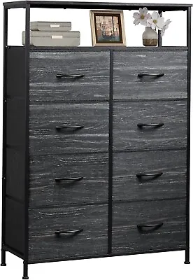 WLIVE Fabric Dresser For Bedroom With Open Shelves Tall Dresser With 8 Drawers • $55.99