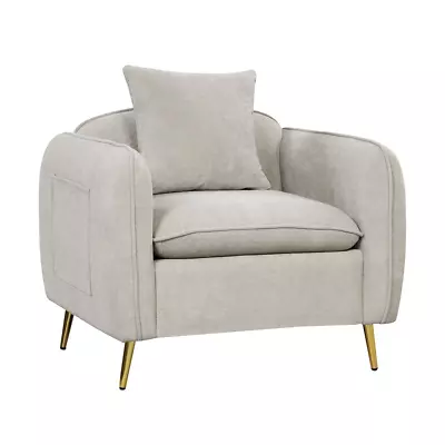 Chenille Velvet Accent Chair With Golden Metal Legs • £169.08