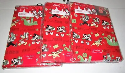 DISNEY Vinyl Tablecloth Assortment MICKEY & MINNIE'S CHRISTMAS [Your Choice] • $25.19