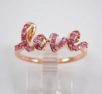 2Ct Round Cut Lab-Created Pink Sapphire LOVE  Wedding Ring 14K Rose Gold Plated • $107.99