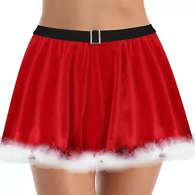 Womens Fancy Dress Santa Mrs Claus Adult Christmas A-Line Skirt Dance Naughty • $7.51