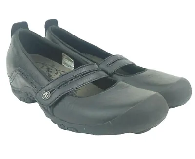 Merrell Plaza Bandeau Black Mary Jane Wedge Shoes Women’s  US 8 EU 38.5 Leather • $9.98