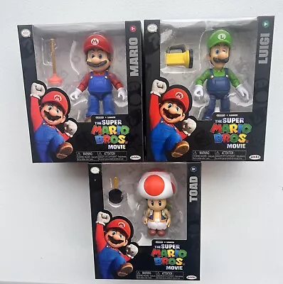 (3 Set) The Super Mario Bros Movie 5  Mario Luigi Toad Figure Jakks Nintendo NEW • $39.99