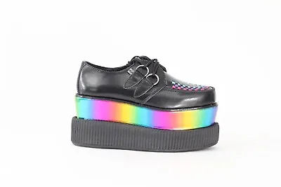 TUK Creepers Platform Shoe New Sz 6 Women Oxford Rainbow Loafer Pride Colorful • $89