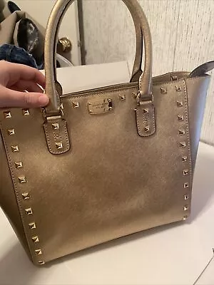 Michael Kors Woman’s Savannah Gold Large Tote Bag Retails @ $289 • $185