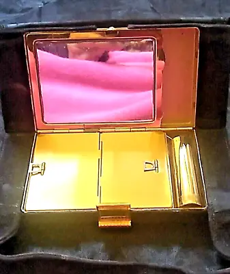 Vtg Compact Handbag Wristlet Purse Lipstick Mirror Dance Mini Suede  HTF 1950s  • $115.46