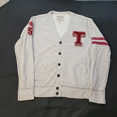 True Religon All State Varsity Cardigan Patch Work Sweater Gray Size XL • $34