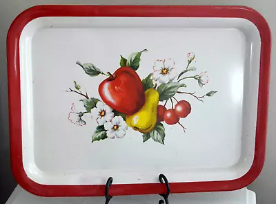 VINTAGE RETRO METAL TRAY FRUIT COUNTRY FARMHOUSE Serving Decor SERVEWARE BAR • $24.65