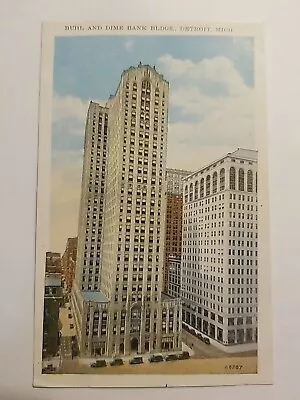 Postcard Vintage Buhl And Dime Bank Buildings  Detroit Michigan A49 • $4.89