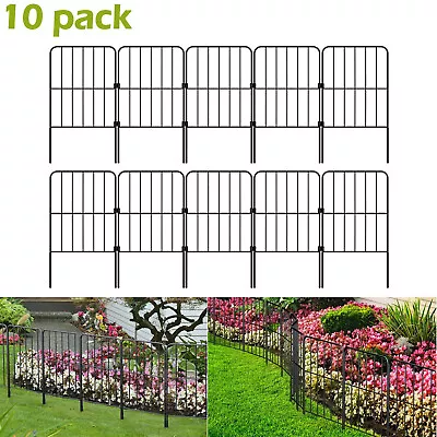10 Pack Decorative Garden Fence 23.6in X 13 In Rustproof Metal Wire Panel Border • $24.99