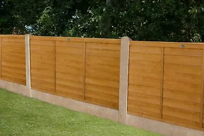 6ft X 3/4/5/6ft Overlap Fence Panel Dip Treated Wood Lap 10Yr AntiRot Pk 345 • £100.99