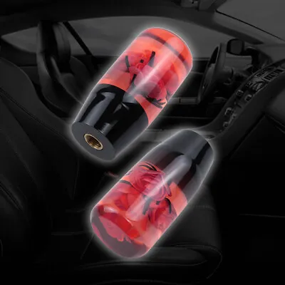 VIP 10CM JDM Clear Red Real Flowers Manual Gear Stick Shift Knob Lever Shifter • $20