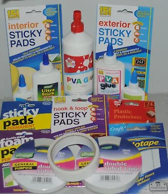 £1.80 • Buy Sticky Pads, Sellotape, Tapes, PVA Glue, Double Sided Pads And Tape, Hook & Loop