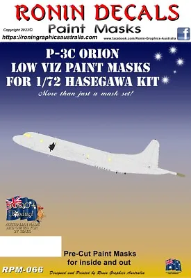 1/72 Ronin Decals P-3C Orion Low Viz Paint Masks • $12