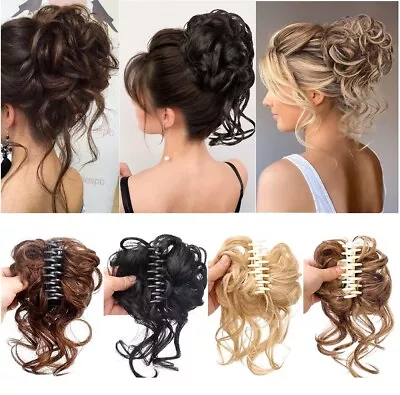 $8.63 • Buy Messy Bun Hair Piece Scrunchie Updo Real Thick Hair Extensions As Human Hair USA