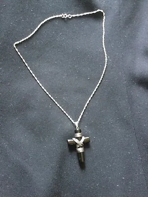 Black Coral Cross Pendant With Sterling Silver Necklace 16  Classic Jewelry • $50