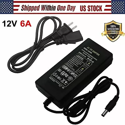 12V 6A 5 AMP 60W DC Power Supply Adapter Transformer LED Strip CCTV PC 5050 USA • $16.95