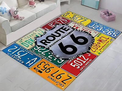 Route 66 RugMotorcycle Road RugGarage RugAmerican Highway RugRetro Road Rug • $13.95