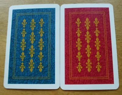 2 Single Genuine Vintage Swap Playing KEM Cards Fleur De Lis Design Pair  • £2.17