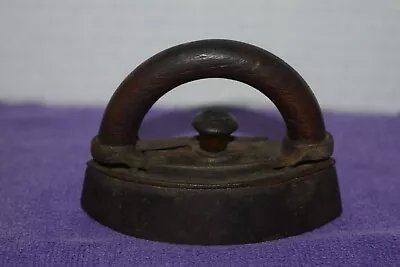 Collectible Miniature Antique Iron With Wood Handle Salesman Sample/Toy Sad Iron • $35