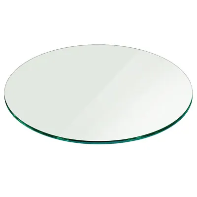 Round Glass Table Top 3/8 Inch Thick With Pencil Polish Tempered Clear Glass • $310.64