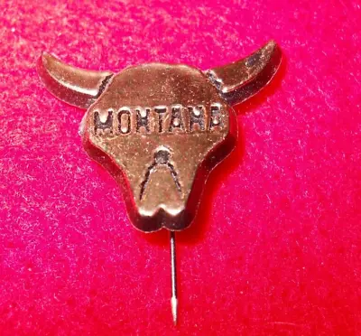 Montana SKULL @ Arrowhead Pin ~~  3/4 Inch • $0.99