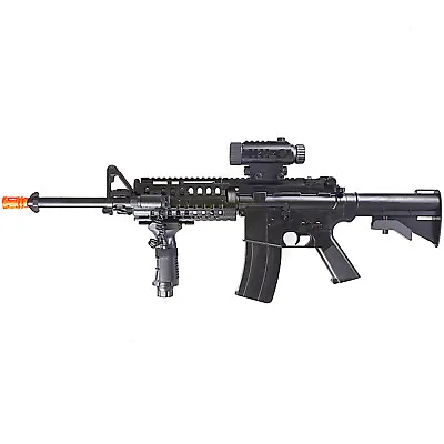 200 FPS FULL AUTO ELECTRIC AEG AIRSOFT RIFLE GUN W/ SCOPE & LASER 6mm BB BBs • $59.95