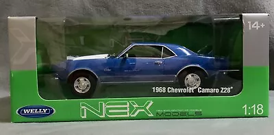 Rare 1:18 Welly Nex Models 1968 Chevy Camaro Z28~Blue & White Stripes~NIB~12553W • $65