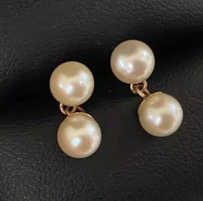 Vintage 9ct Gold Pearl Earrings Stud Drop Dangle • £59