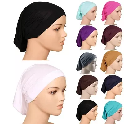 Cotton Modal Underscarf Plain Stretchy Hijab Bonnet Muslim Women Inner Hijabs • $3.37