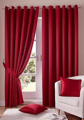 Madison Red Eyelet Ring Top Curtains & Tie Backs • £56.99