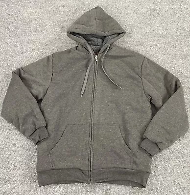 Espada Mens Sherpa Lined Hoodie Full Zip Gray Size Medium • $18.99