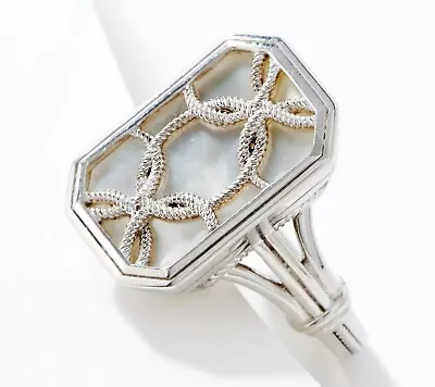 Judith Ripka Sterling Silver With Mother-of-pearl Le Mer Ring For Women • $54.99