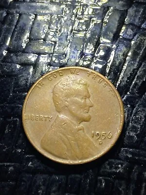 US 1956 D Lincoln Wheat Penny One Cent Coin Full Rim Error L In Liberty • $1200