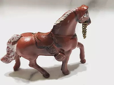 Vintage 1950's Cast Metal Carnival Prize 2.75  Brown Horse W/Chain Made In Japan • $8.97