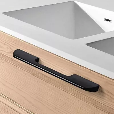 160mm Hole Center Matte Black Kitchen Cabinet Pull Handles IKEA BRIMNES Set Of 3 • £12.53